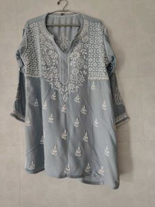 Lucknowi Chikankari Tunic Top