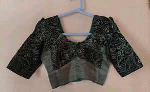 Dark Sea Green Paisley Blouse