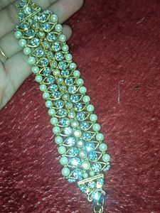 Heavy Pearl And Stone Bracelet