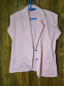 Vintage Pink Sleeveless Blazer/Vest with pockets