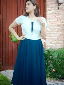 Elegant Navy & Lace Midi Dress