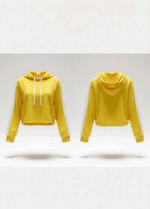 Yellow Cropped Hoodie
