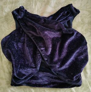 Velvet Purple/Galaxy Sparkle Wrap Dance Top