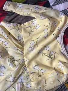 Yellow Floral Print Kurta Set