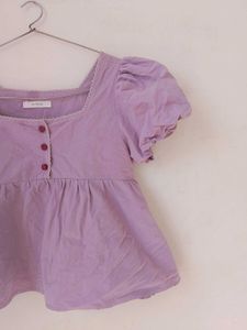 Lilac Puff Sleeve Top