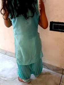 Girls&#39; Light Blue Afghani Shalwar Kameez