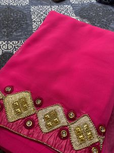 Women Pink Saree With Blouse
