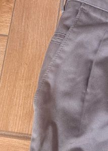 Gray Cropped Casual Pants