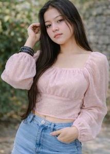 Pink Sheer Sleeve Top