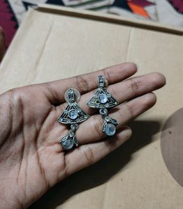 Silver Diamond Earrings