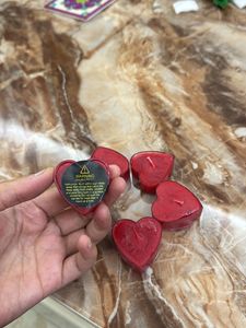 Red Heart Tealight Candles (Set of 5)