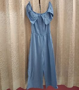 Blue Off-Shoulder Jumpsuit