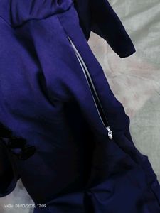 A Line Solid Purple Casual Dress
