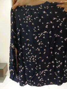 Bird Print Long Sleeve Top