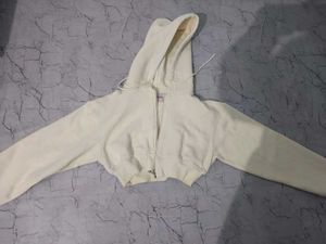 Cropped Cream Hoodie