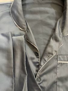 Silky Blue Pajama Set