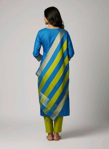 Elegant Blue Kurta Set with Dhupata 💫