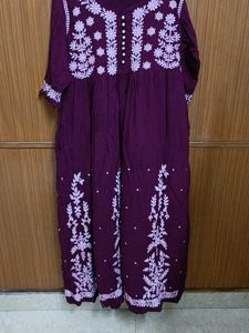 Long Lucknow Work Kurta