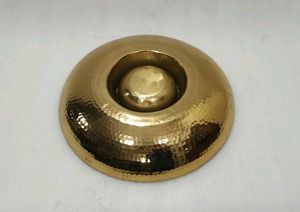 Snack And Dip Metal Server With Gold Finish