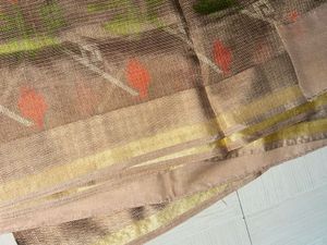 “Earthy Ikat Floral Saree”