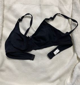 Black Cotton Bra