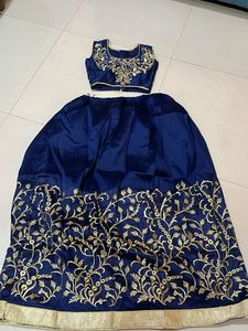 Blue Embroidered Lehenga Choli Set