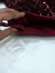 Sequined Maroon Blouse