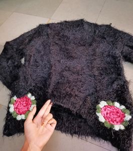 Vintage Crochet Flower Cardigan