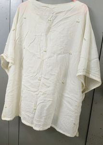 Brand New Off White Short Kaftan Kurti Top