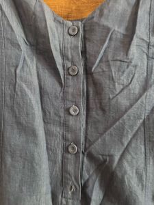 Zara Denim Romper with Tie Straps