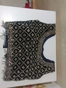 Embellished Black Crop Top