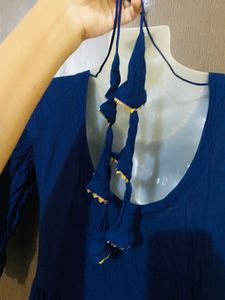 Blue Floral Print Dress