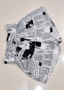 Newspaper Print Shorts