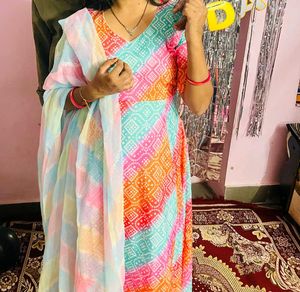 Colorful Printed Kurta Set with pant and dupatta