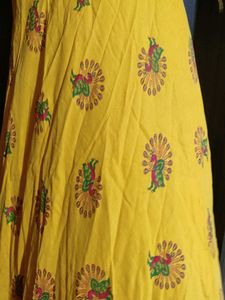 Yellow Floral Print Long Dress