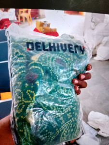 Green Bandhani Fabric