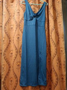 Elegant Grey Midi Slit Dress