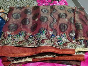 Shimmer Chocolate Saree