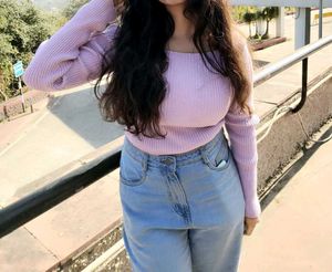 Lavender Long Sleeve Crop Top