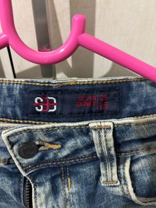 Acid Wash Frayed Hem Jeans