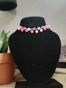 Pink Beaded Choker