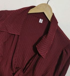 Burgundy Color Winter Crop Shrug For 36 Bust