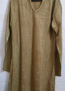 V Neck Woollen Kurta For Women