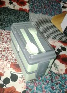 Stackable 2-Tier Lunchbox with Cutlery
