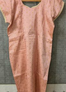 Peach Color Silk Kurta