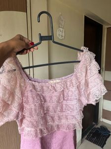 Pink Lace Top