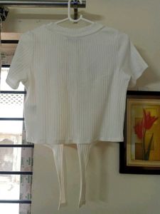 SHEIN White Sunburn Crop Top