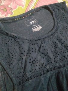 Navy Eyelet Tank Top