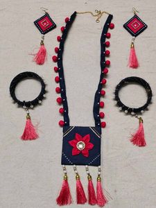Handmade Fabric Jewellery Set