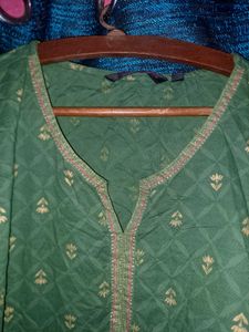 Green Printed Kurta